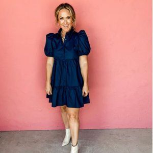 Ruthie Grace Out of the Blue Poplin Shirt Dress